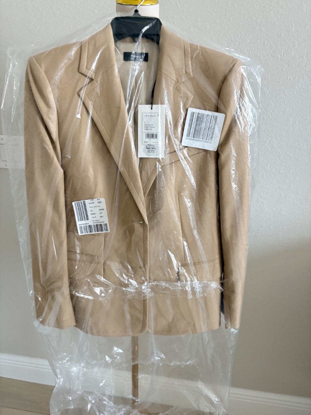 NWT Theory Taylor New Camel Sleek Flannel - Picture 2 of 5